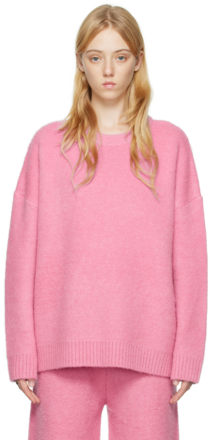 Birrot: Pink Brushed Sweater | SSENSE UK