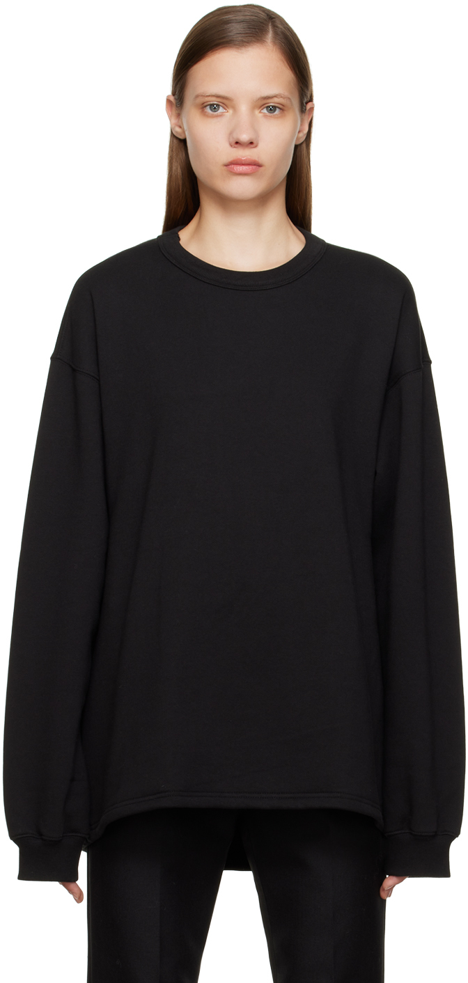 Birrot: Black Open Sweatshirt | SSENSE