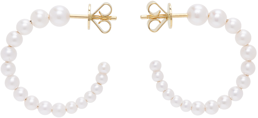 White Pearl Marco Hoop Earrings