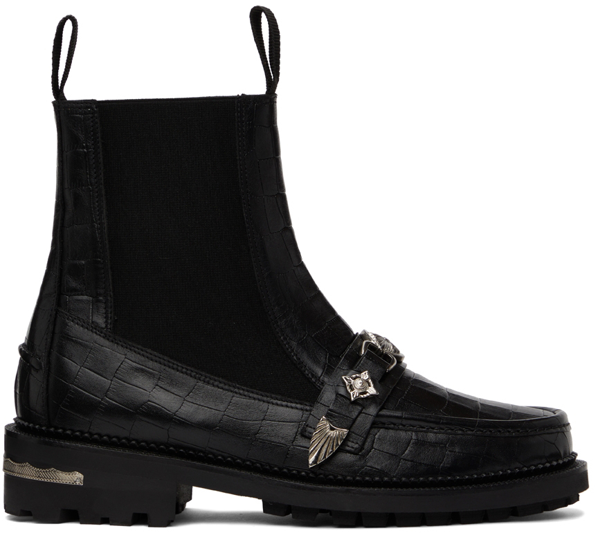 Black Leather Chelsea Boots