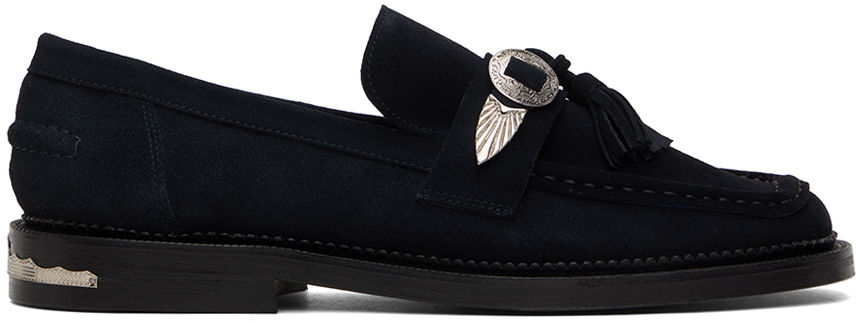 Shop Toga Virilis Navy Tassels Loafers In Blue