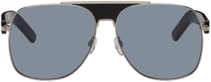 Palm Angels Black & Silver Bay Sunglasses