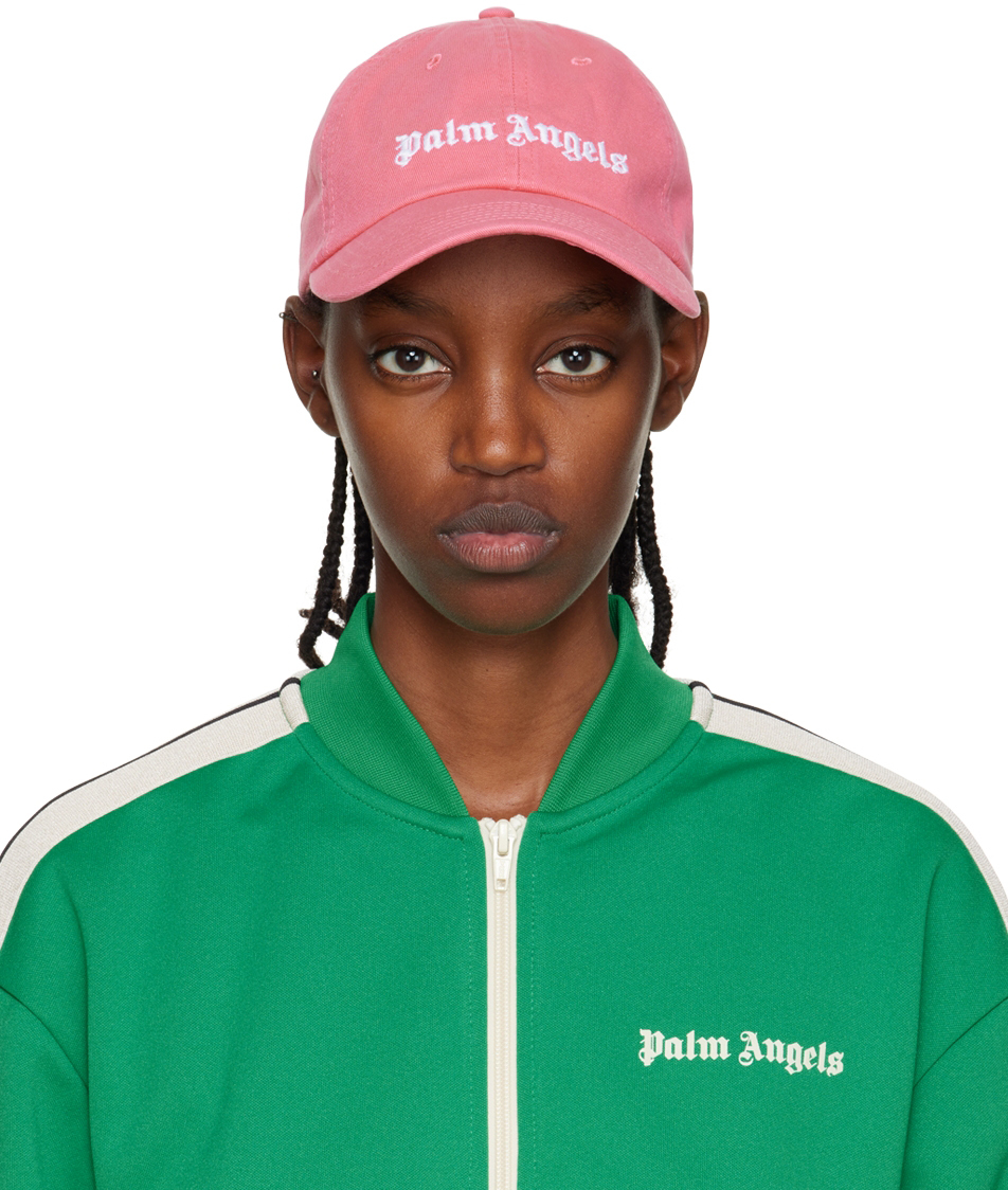 Palm Angels Pink Classic Cap In Baby Pink White