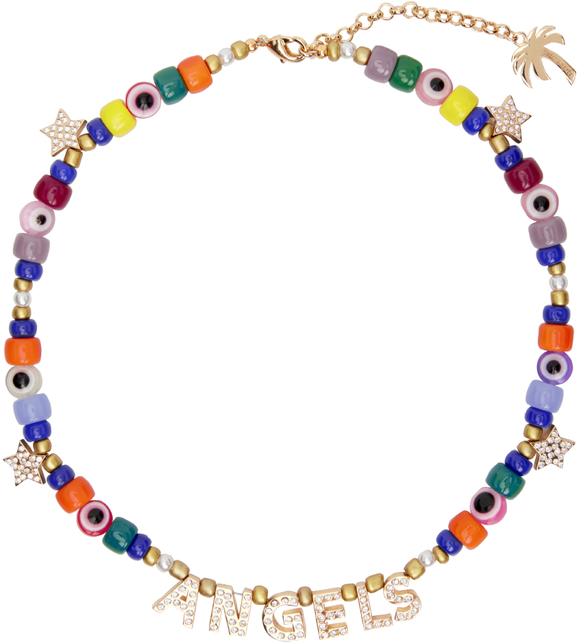 Palm Angels Gold & Multicolor 'Angels' Necklace