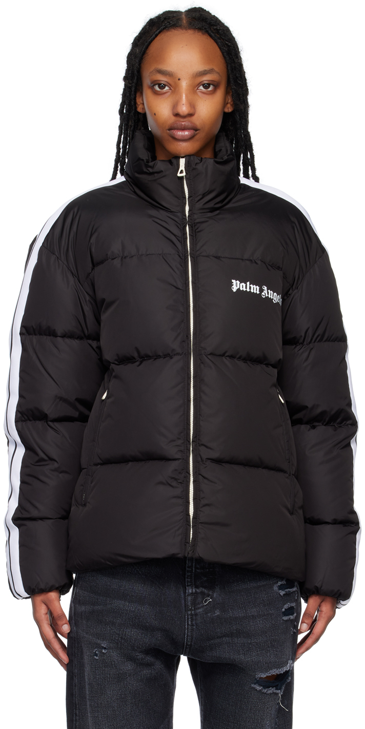 Shop Palm Angels Black Classic Track Down Jacket In Black White