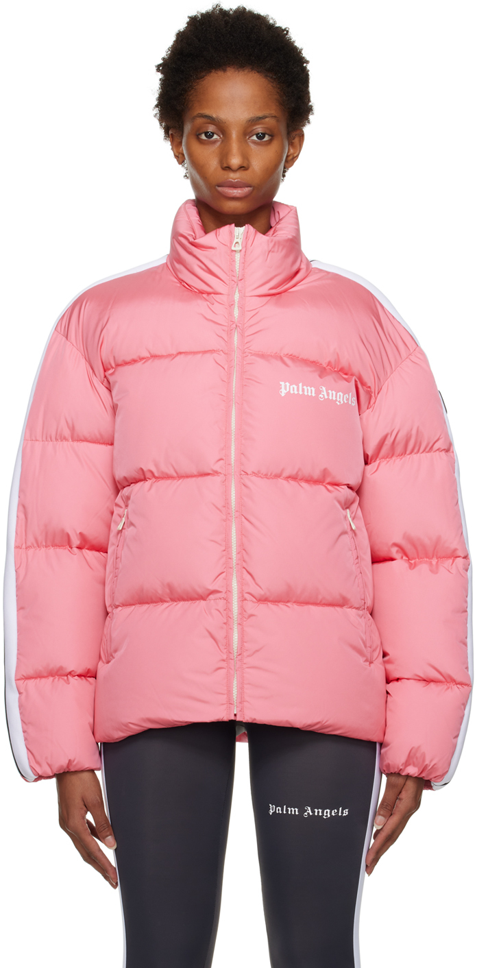 Pink Track Down Jacket by Palm Angels on Sale