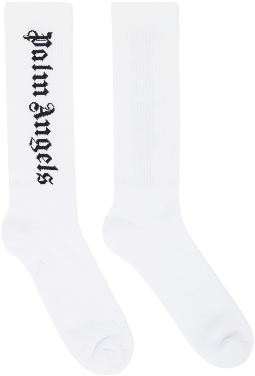 Palm Angels White Logo Socks