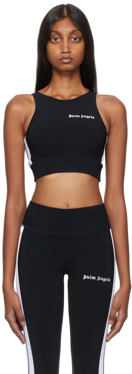 Palm Angels Black Cropped Sport Top