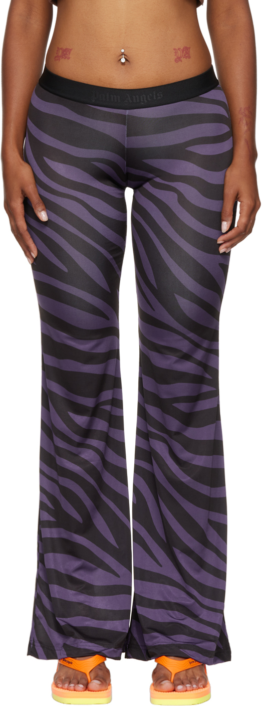 Palm Angels Black & Purple Zebra Lounge Pants