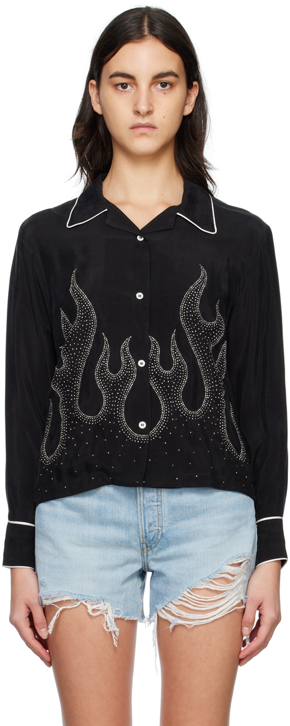 Palm Angels Black Studded Shirt