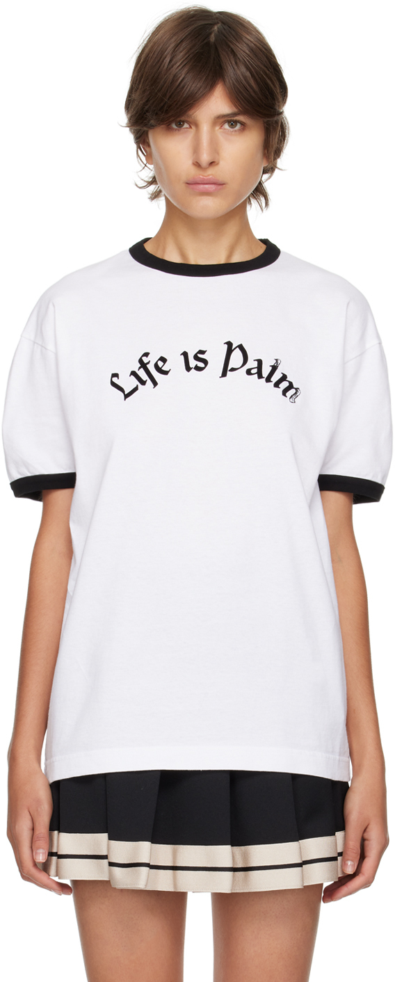 Palm Angels White 'Life is Palm' T-Shirt