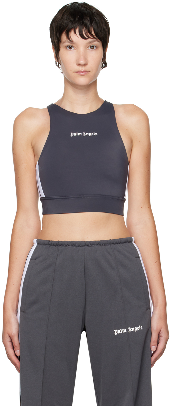 Palm Angels Gray Track Training Sport Top