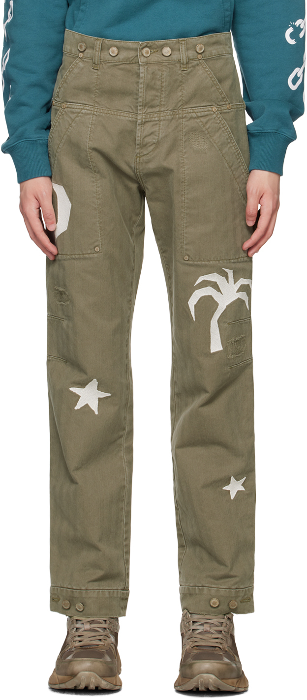 Palm Angels Khaki 'Nightsky' Cargo Pants SSENSE Canada