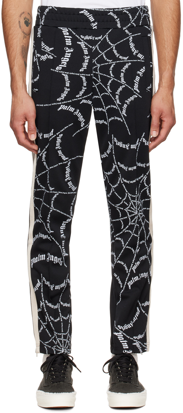 Black Spider Web Classic Track Lounge Pants