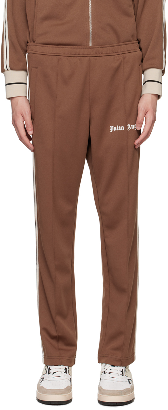 Palm Angels Brown Slim-fit Lounge Pants In Brown Off White
