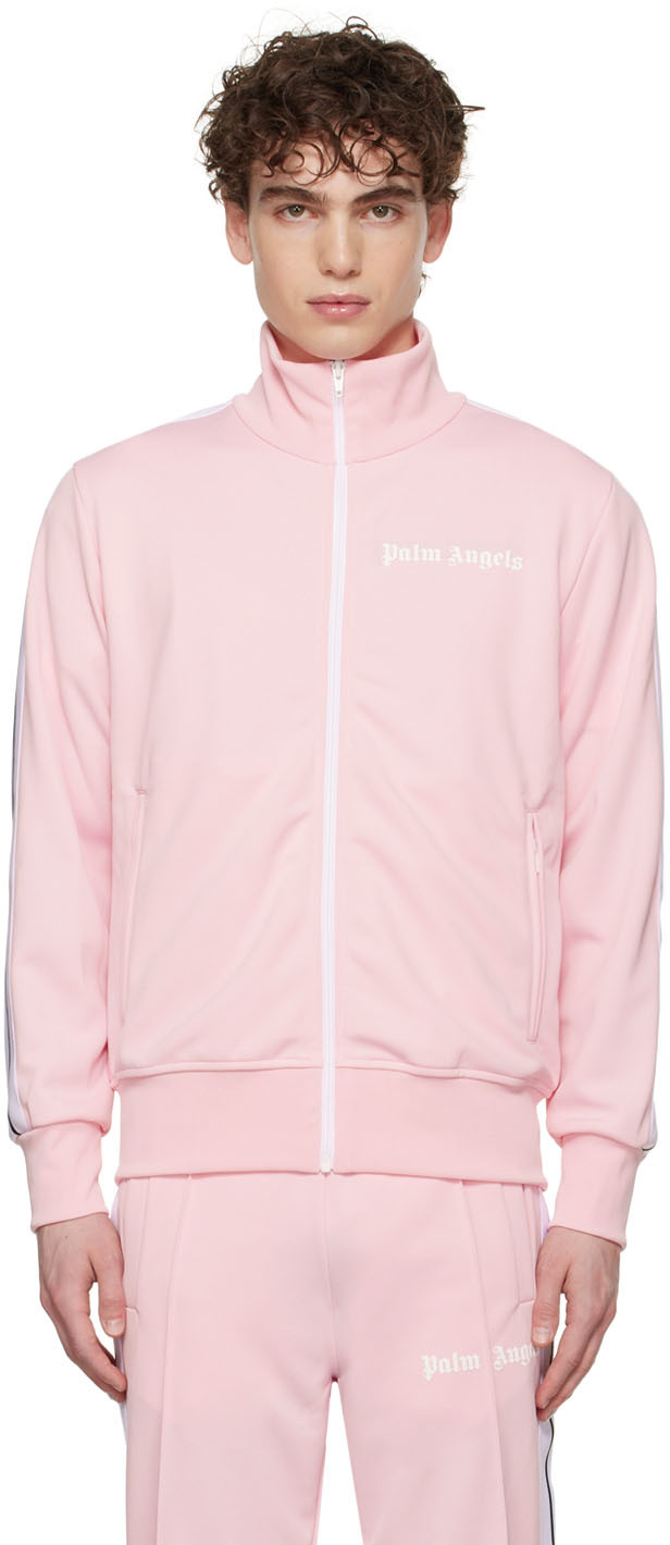 Pink Classic Track Jacket By Palm Angels On Sale