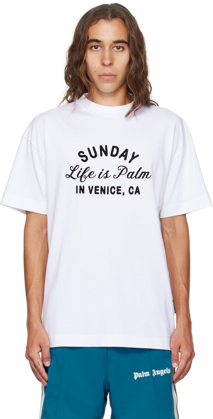 Palm Angels White Sunday Classic T-Shirt