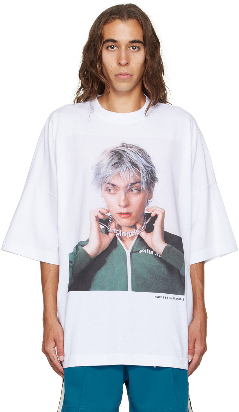 Palm Angels White Graphic T-Shirt