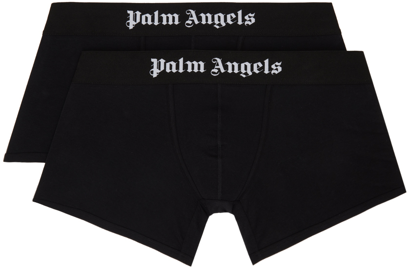 Palm Angels Two-Pack Black & White 'Palm Angels' Boxer Briefs