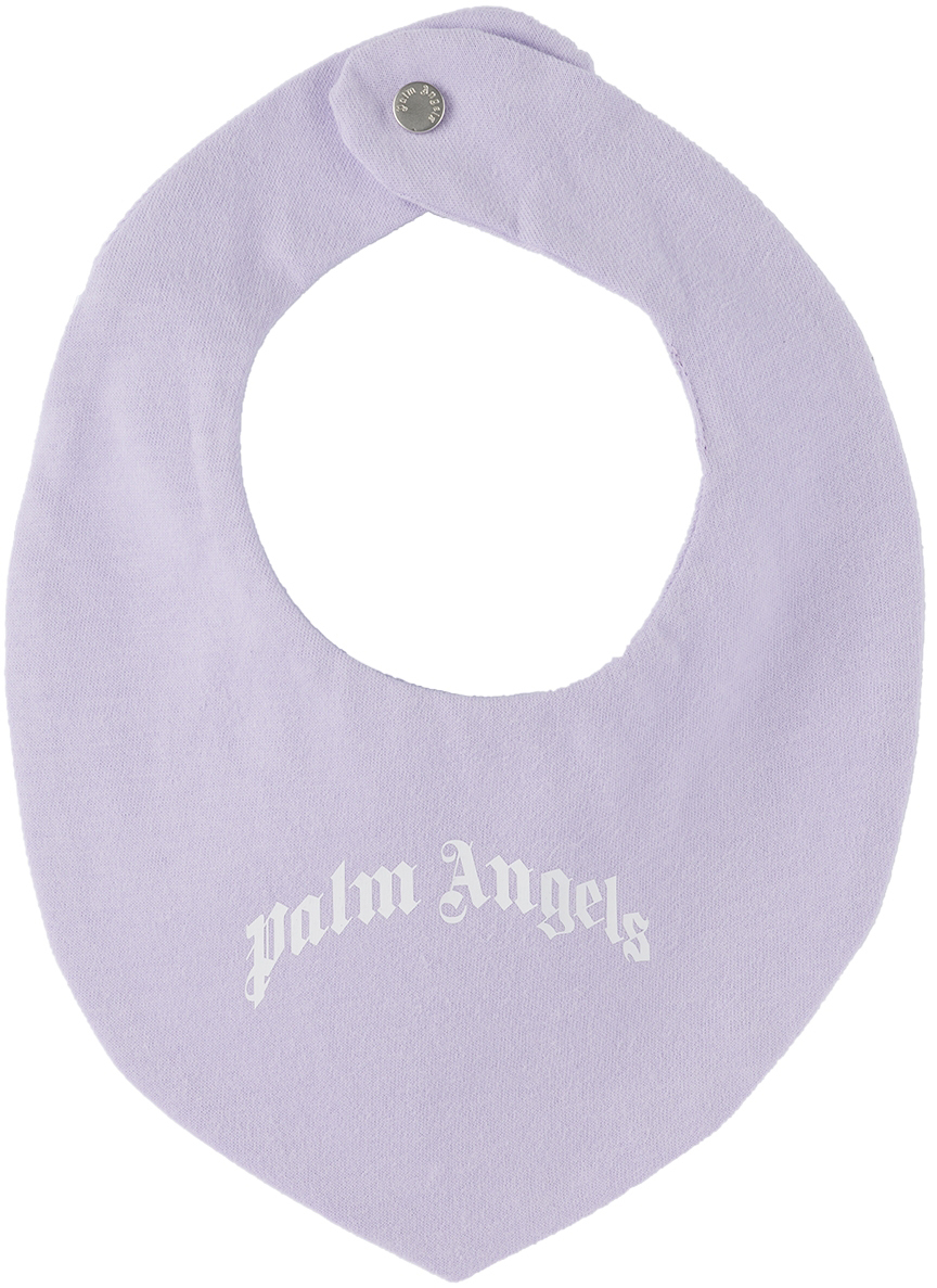 Palm Angels Baby Purple Curved Logo Bib