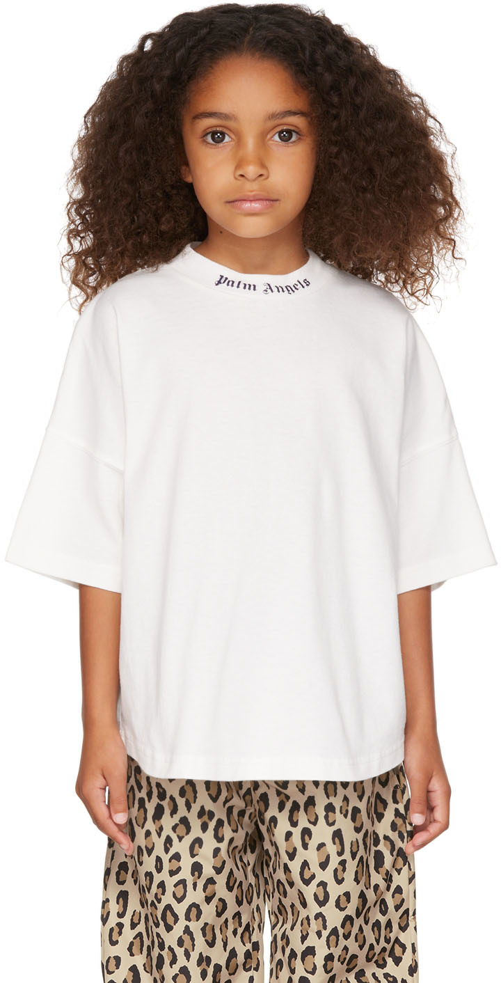 PALM ANGELS KIDS WHITE CLASSIC T-SHIRT