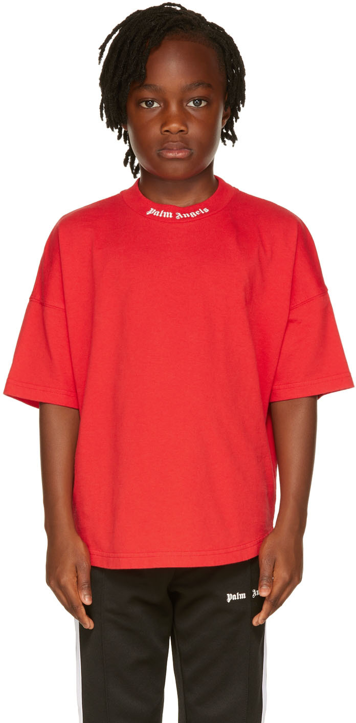 PALM ANGELS KIDS RED CLASSIC T-SHIRT