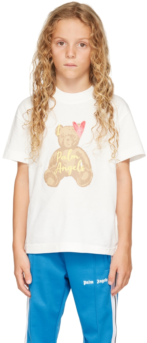 Palm Angels Kids Teddy Bear Printed Short-Sleeved Shirt - ShopStyle