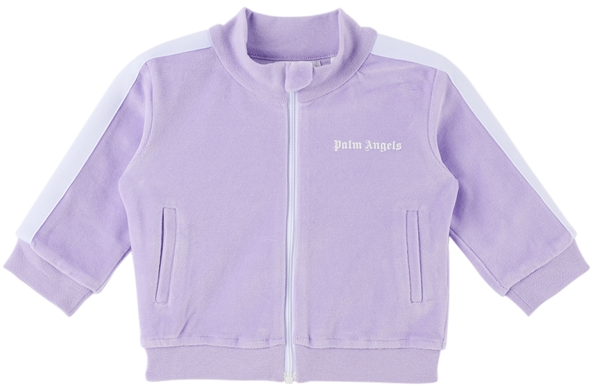 Palm Angels Baby Purple Stripe Trim Track Jacket