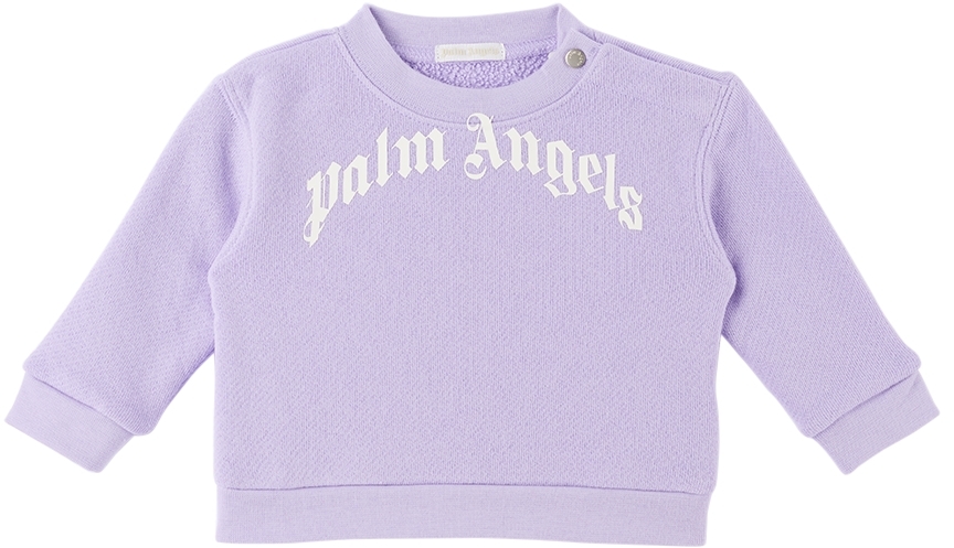 Palm Angels Baby Purple Cotton Sweatshirt
