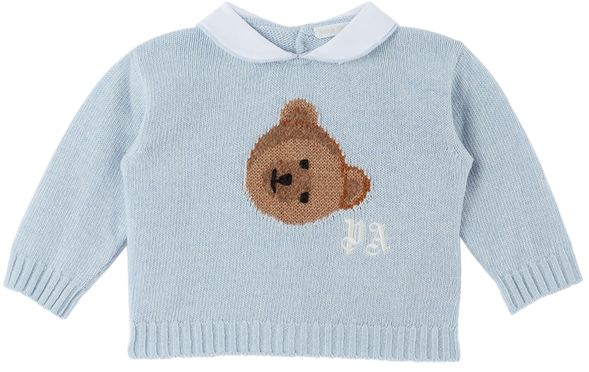 Palm Angels Baby Blue Bear Cardigan