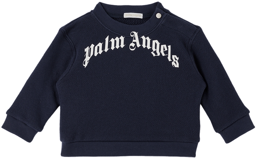 Palm Angels Baby Navy Cotton Sweatshirt