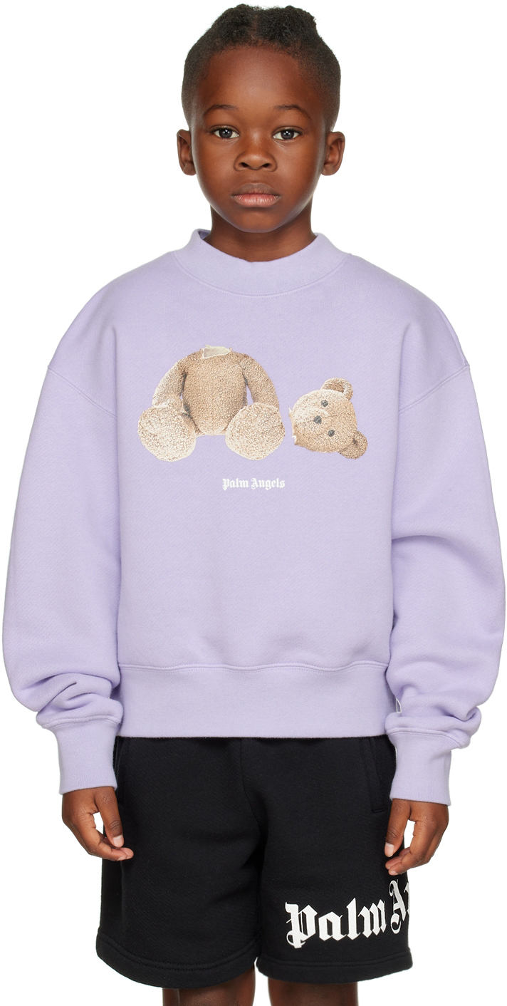 Palm Angels Kids Purple Bear Sweatshirt