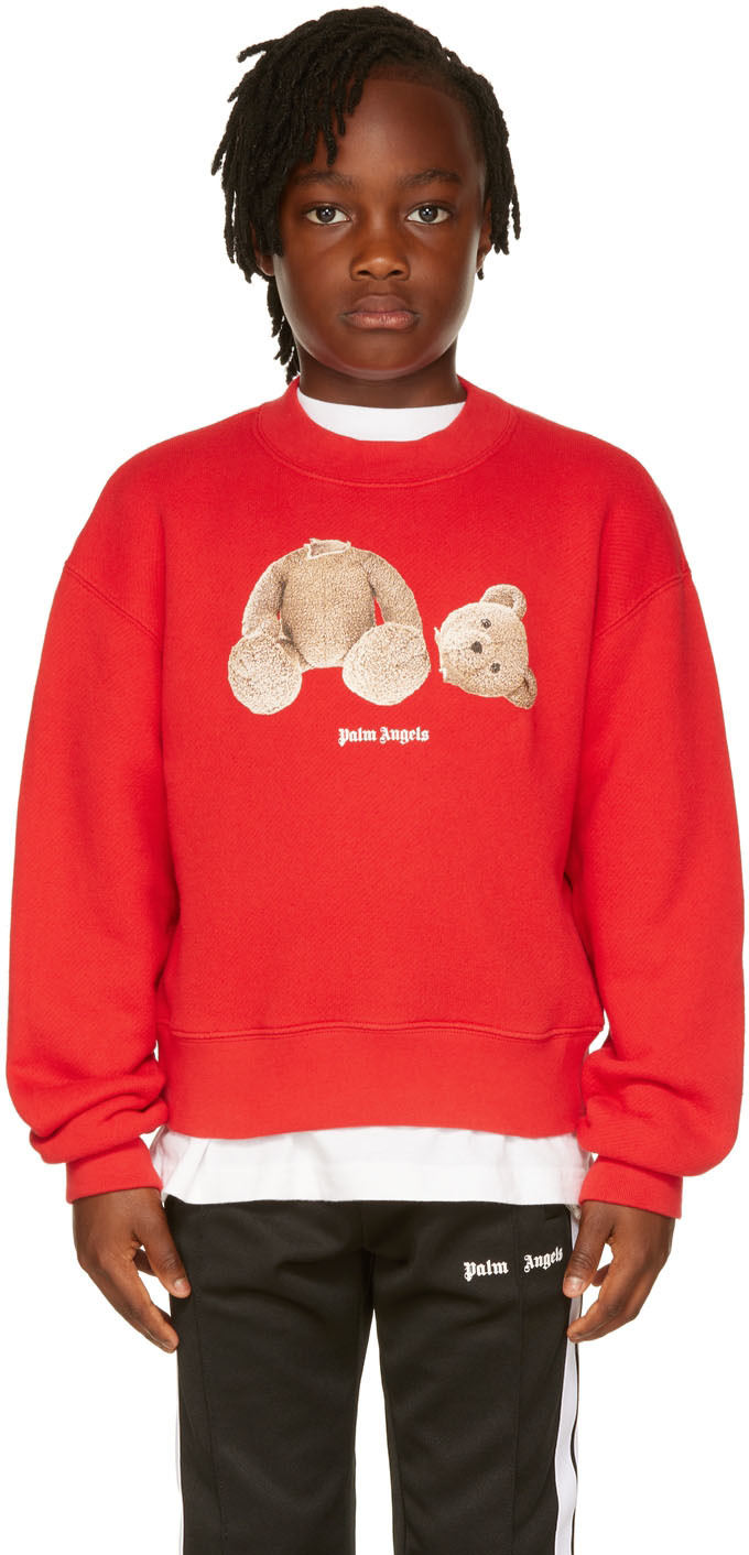 Palm Angels Kids Red Bear Sweatshirt