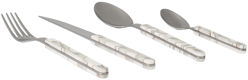 Sabre Off-white Bistrot Vintage Four-piece Cutlery Set In Dune Ivory