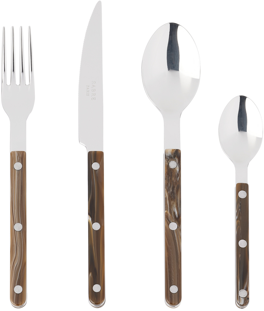 Brown Bistrot Brilliant Flatware Set, 4 pcs