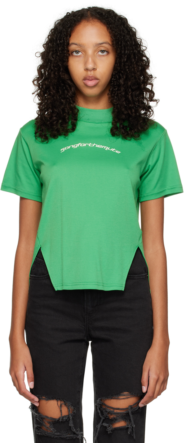 Song for the Mute Green Front Split T-Shirt