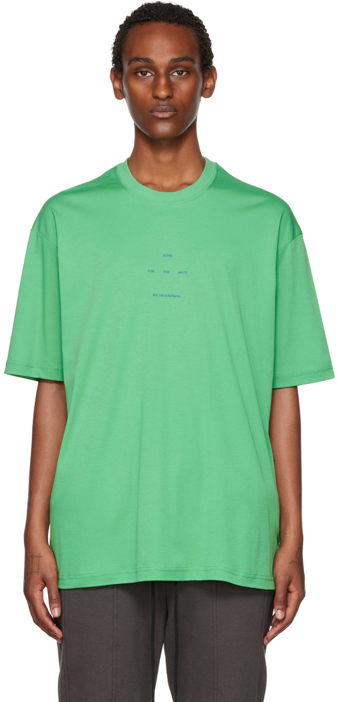 Green Oversized T-Shirt by Song for the Mute on Sale
