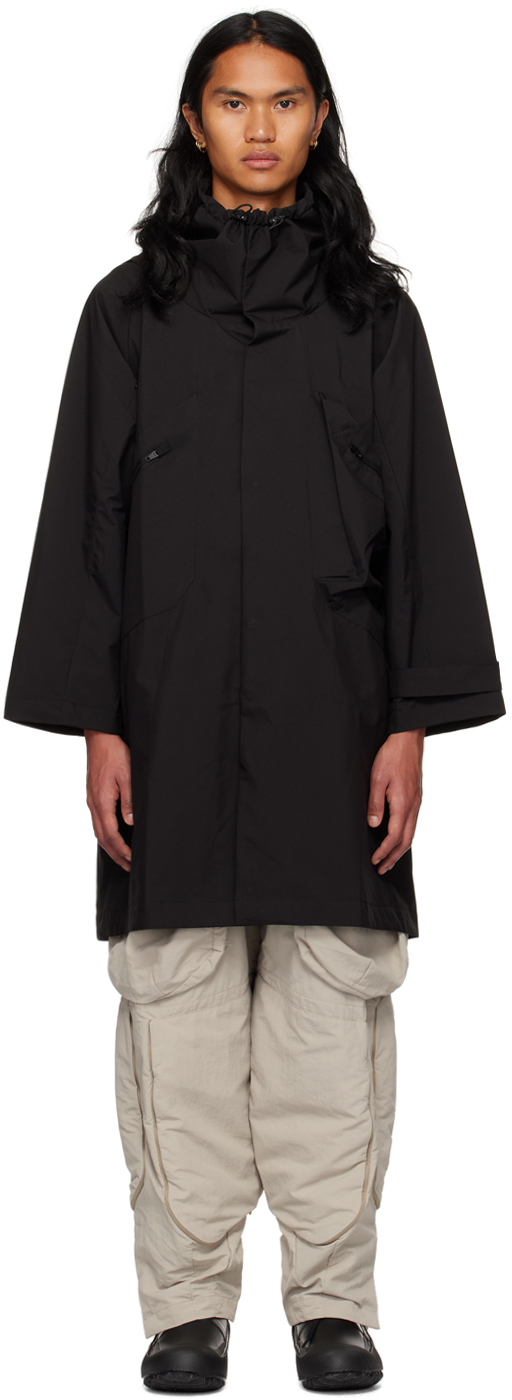 Black 2.5D Coat by Archival Reinvent on Sale