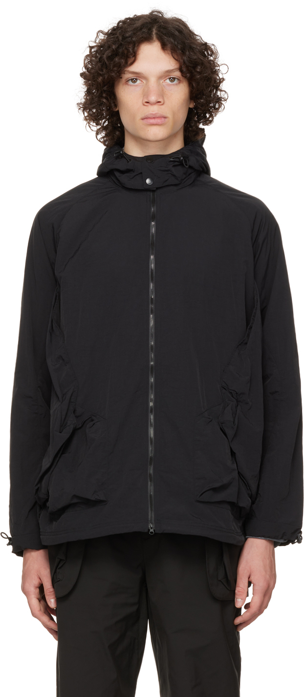 Black Pickable Windbreaker Packable Jacket