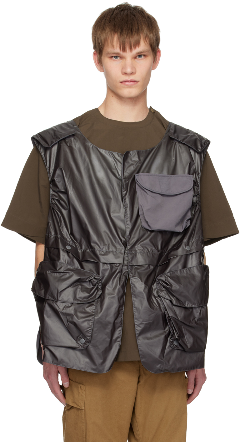 Archival Reinvent Gray Detachable Vest In Grey