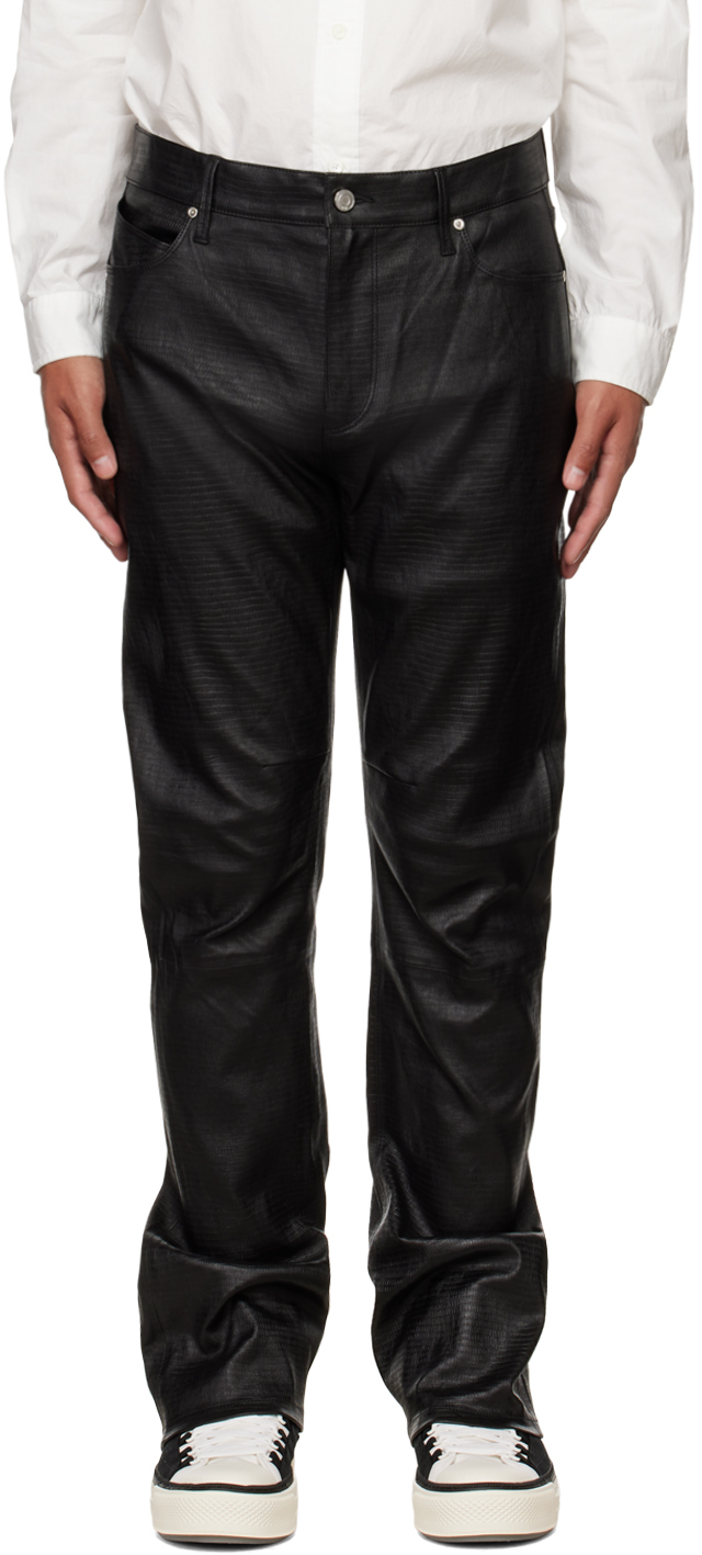 RtA: Black Denis Leather Pants | SSENSE UK