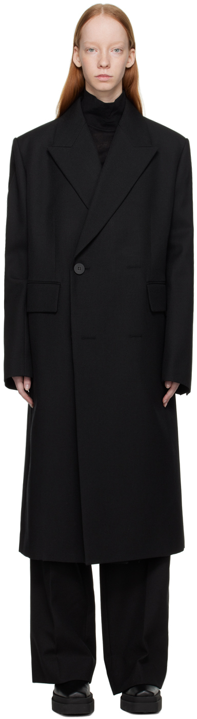 Wooyoungmi Black Peaked Coat