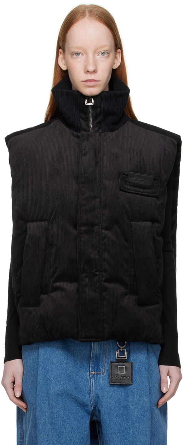 SSENSE Women Clothing Jackets Gilets Black Le Papier Le Gilet Noué Sweater 