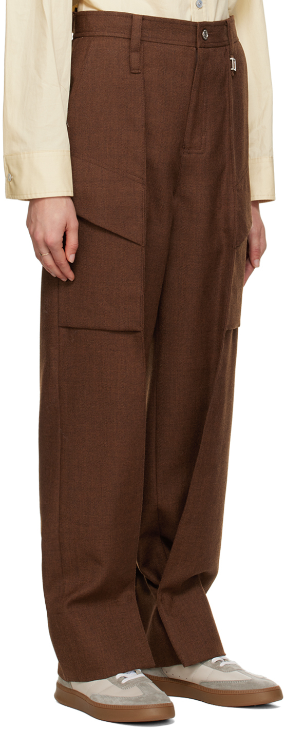WOOYOUNGMI BROWN STRAIGHT TROUSERS
