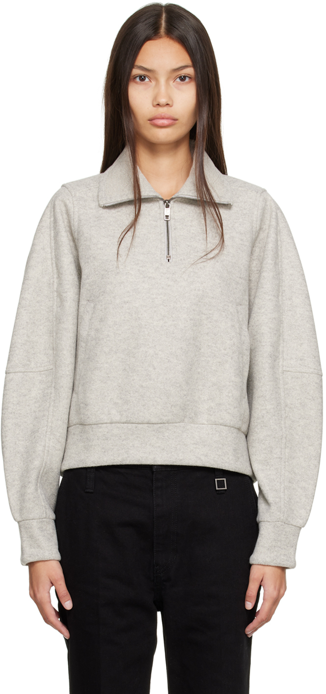 Wooyoungmi Gray Half-Zip Sweatshirt