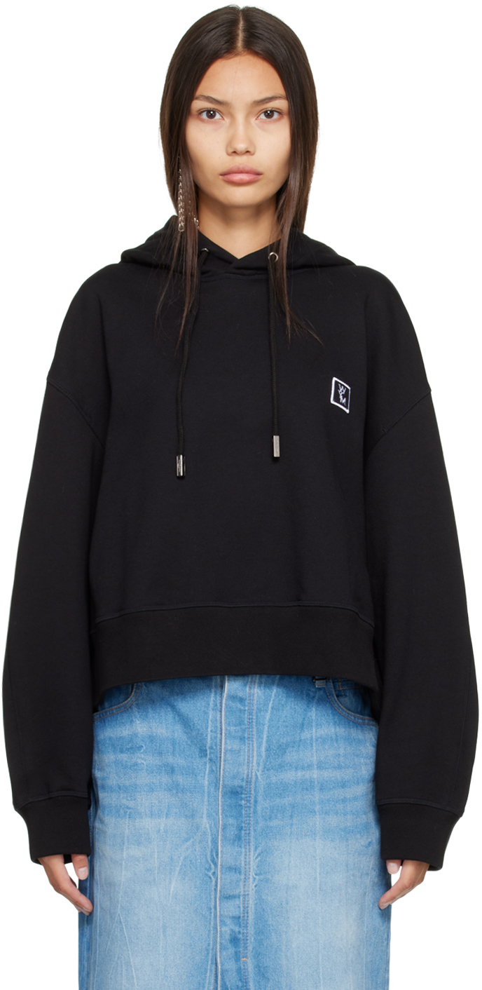 Wooyoungmi: Black Cropped Hoodie | SSENSE Canada