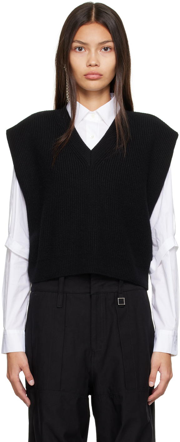 Wooyoungmi Black V-Neck Sweater Vest