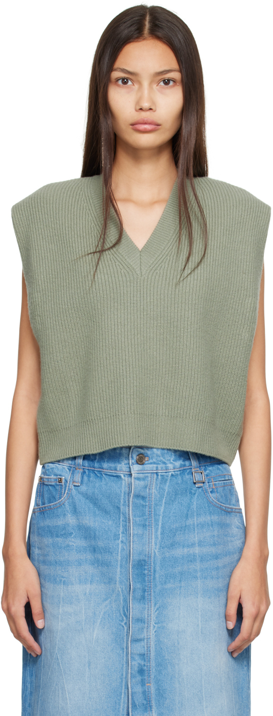 Wooyoungmi Green V-Neck Sweater Vest