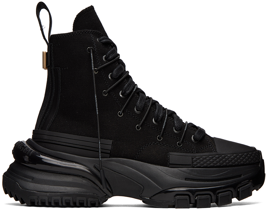 Wooyoungmi Black Double Lace Sneakers In 621black 621b