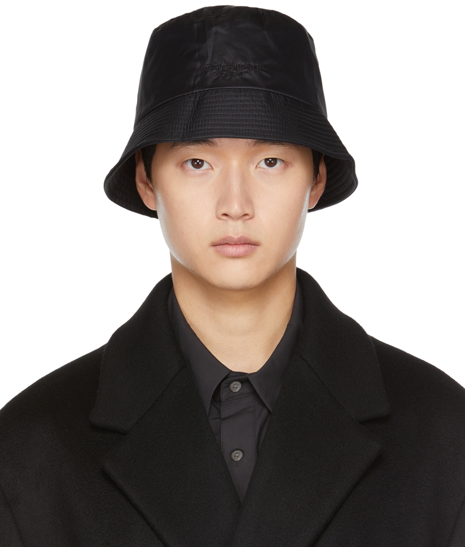 Wooyoungmi: Black Logo Bucket Hat | SSENSE Canada